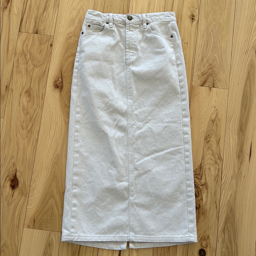 The GREAT. The Column Skirt. In Natural 100% Cotton Size 24
